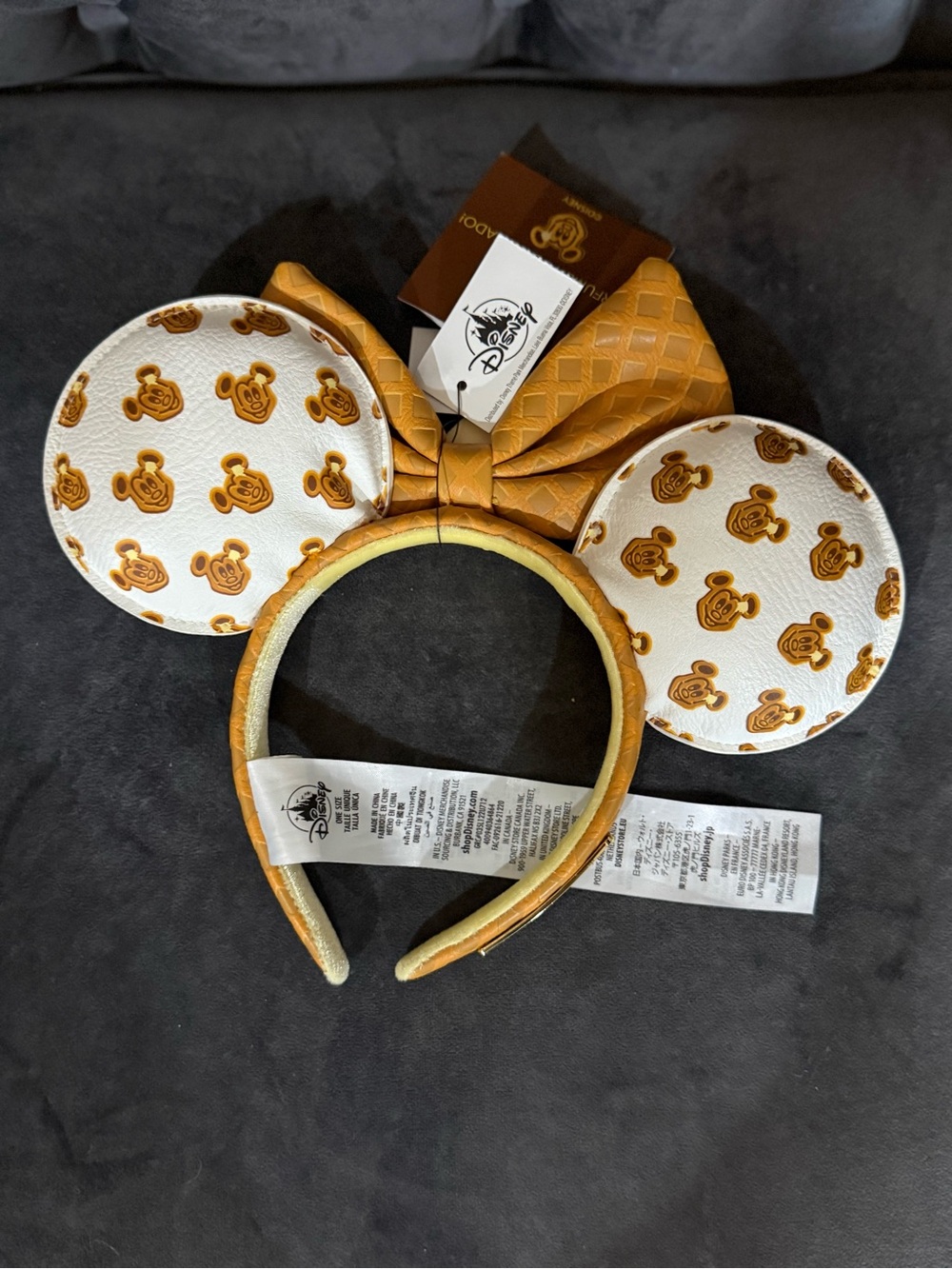 Loungefly Disney parks Mickey Waffle Ear Headband with Bow. HTF NEW Collectible - Picture 6 of 12